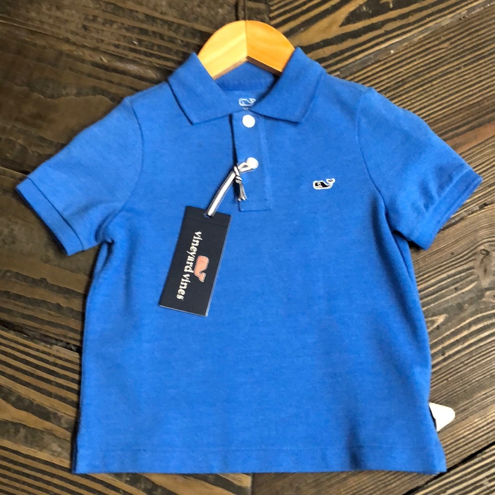 Kids Vineyard Vines stretch pique heather polo